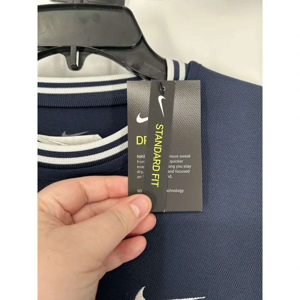 Nike Golf Top Men Small Navy Crewneck Sweatshirt Long Sleeve Pullover CU9786-451